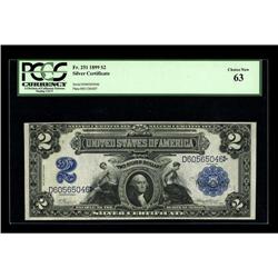 Fr. 251 $2 1899 Silver Certificate PCGS Choice New 63. 