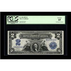 Fr. 256 $2 1899 Silver Certificate PCGS Gem New 65. Att 