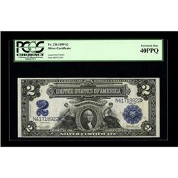 Fr. 256 $2 1899 Silver Certificate PCGS Extremely Fine 