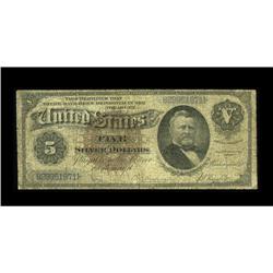 Fr. 263 $5 1886 Silver Certificate Good-Very Good. This 