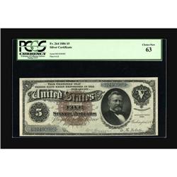 Fr. 264 $5 1886 Silver Certificate PCGS Choice New 63. 