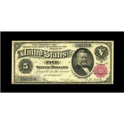Fr. 266 $5 1891 Silver Certificate Very Fine. This mode 