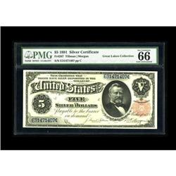Fr. 267 $5 1891 Silver Certificate PMG Gem Uncirculated 