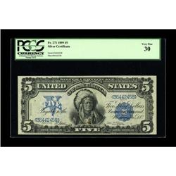 Fr. 271 $5 1899 Silver Certificate PCGS Very Fine 30. T 