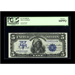 Fr. 274 $5 1899 Silver Certificate PCGS Gem New 66PPQ. 