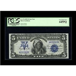 Fr. 274 $5 1899 Silver Certificate Star Note PCGS Very 