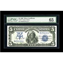 Fr. 277 $5 1899 Silver Certificate PMG Gem Uncirculated 