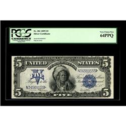 Fr. 281 $5 1899 Silver Certificate PCGS Very Choice New 