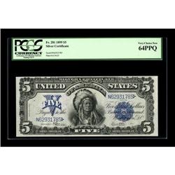 Fr. 281 $5 1899 Silver Certificate PCGS Very Choice New 