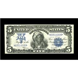 Fr. 281 $5 1899 Silver Certificate Extremely Fine. This 