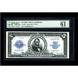 Fr. 282 $5 1923 Silver Certificate PMG Uncirculated 61. 