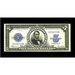 Fr. 282 $5 1923 Silver Certificate About New. Light han 