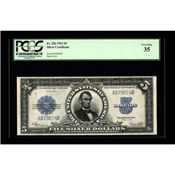 Fr. 282 $5 1923 Silver Certificate PCGS Very Fine 35. A 