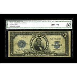 Fr. 282 $5 1923 Silver Certificate CGA Very Fine 20. A 