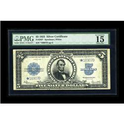 Fr. 282 $5 1923 Silver Certificate Star PMG Choice Fine 