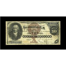Fr. 287 $10 1880 Silver Certificate Very Good. This is 