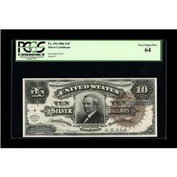Fr. 296 $10 1886 Silver Certificate PCGS Very Choice Ne 