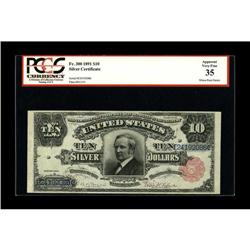 Fr. 300 $10 1891 Silver Certificate PCGS Very Fine 35. 