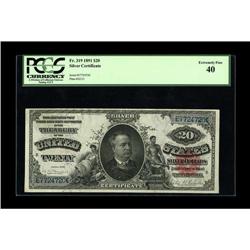 Fr. 319 $20 1891 Silver Certificate PCGS Extremely Fine 