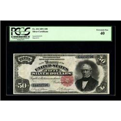 Fr. 331 $50 1891 Silver Certificate PCGS Extremely Fine 