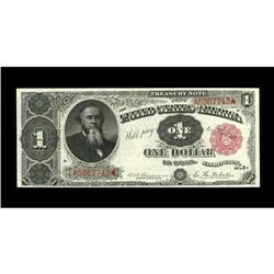 Fr. 349 $1 1890 Treasury Note Very Fine. The few folds 