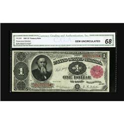 Fr. 350 $1 1891 Treasury Note CGA Gem Uncirculated 68. 