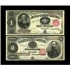 Image 1 : Fr. 351 $1 1891 Treasury Note Fine-VFFr. 358 $2 1891 Tr 
