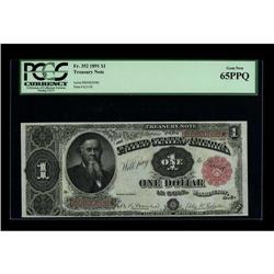 Fr. 352 $1 1891 Treasury Note PCGS Gem New 65PPQ. Paper 