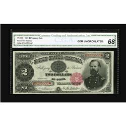 Fr. 356 $2 1891 Treasury Note CGA Gem Uncirculated 68. 