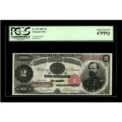 Fr. 357 $2 1891 Treasury Note PCGS Superb Gem New 67PPQ 