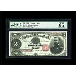 Fr. 357 $2 1891 Treasury Note PMG Gem Uncirculated 65EP 