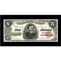 Fr. 361 $5 1890 Treasury Note Extremely Fine-About New. 