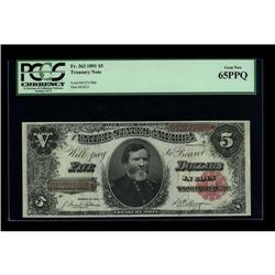 Fr. 363 $5 1891 Treasury Note PCGS Gem New 65PPQ. A lov 