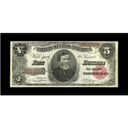 Fr. 363 $5 1891 Treasury Note Extremely Fine. Broad mar 