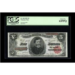 Fr. 364 $5 1891 Treasury Note PCGS Choice New 63PPQ. A 