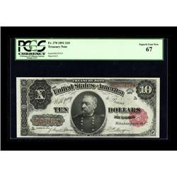 Fr. 370 $10 1891 Treasury Note PCGS Superb Gem New 67. 