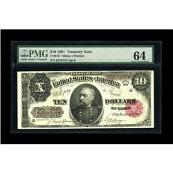 Fr. 370 $10 1891 Treasury Note PMG Choice Uncirculated 