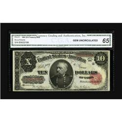 Fr. 371 $10 1891 Treasury Note CGA Gem Uncirculated 65. 