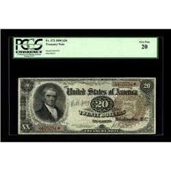 Fr. 372 $20 1890 Treasury Note PCGS Very Fine 20. Just 