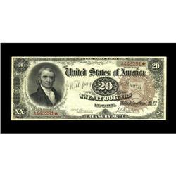 Fr. 372 $20 1890 Treasury Note Fine-Very Fine. About si 