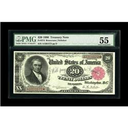 Fr. 374 $20 1890 Treasury Note PMG About Uncirculated 5 