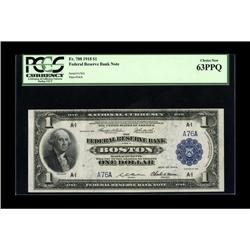 Fr. 708 $1 1918 Federal Reserve Bank Note PCGS Choice N 