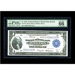 Fr. 710 $1 1918 Federal Reserve Bank Note PMG Gem Uncir 