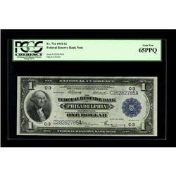 Fr. 716 $1 1918 Federal Reserve Bank Note PCGS Gem New 
