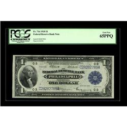 Fr. 716 $1 1918 Federal Reserve Bank Note PCGS Gem New 
