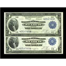Fr. 733 $1 1918 Federal Reserve Bank Notes Two Consecut 