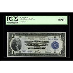 Fr. 734 $1 1918 Federal Reserve Bank Note PCGS Gem New 