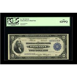 Fr. 749 $2 1918 Federal Reserve Bank Note PCGS New 62PP 
