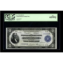 Fr. 753 $2 1918 Federal Reserve Bank Note PCGS New 62PP 