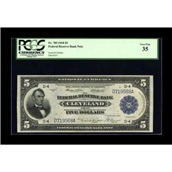 Fr. 785 $5 1918 Federal Reserve Bank Note PCGS Very Fin 
